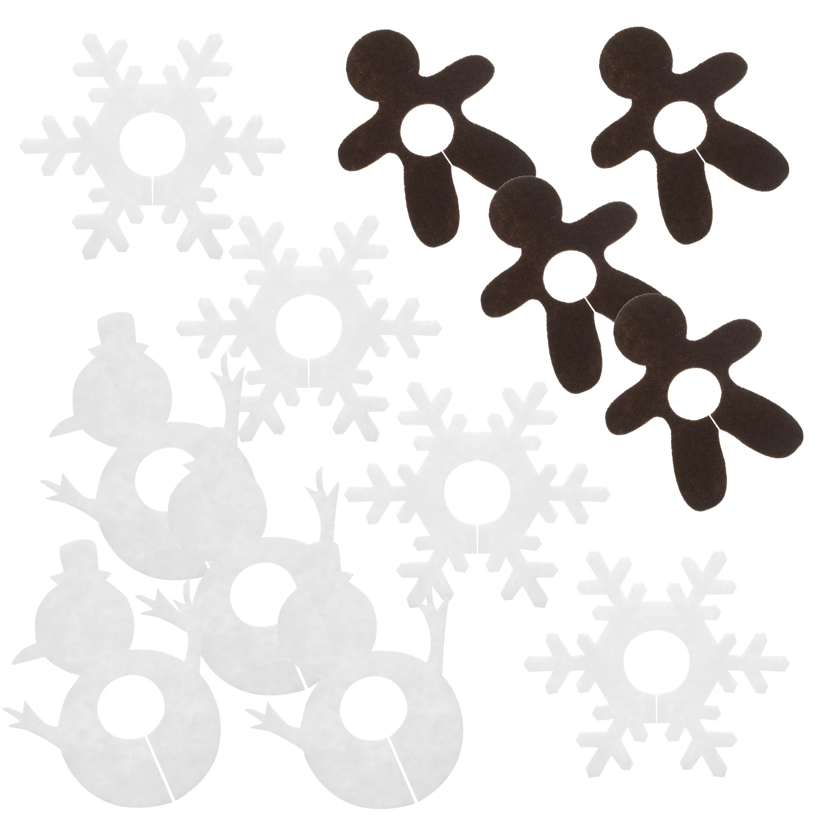 

12pcs Xmas Wine Glass Markers Felt Snowman Gingerbread Snowflake Cup Drink Tags Party Glass Identification Decorative Charms