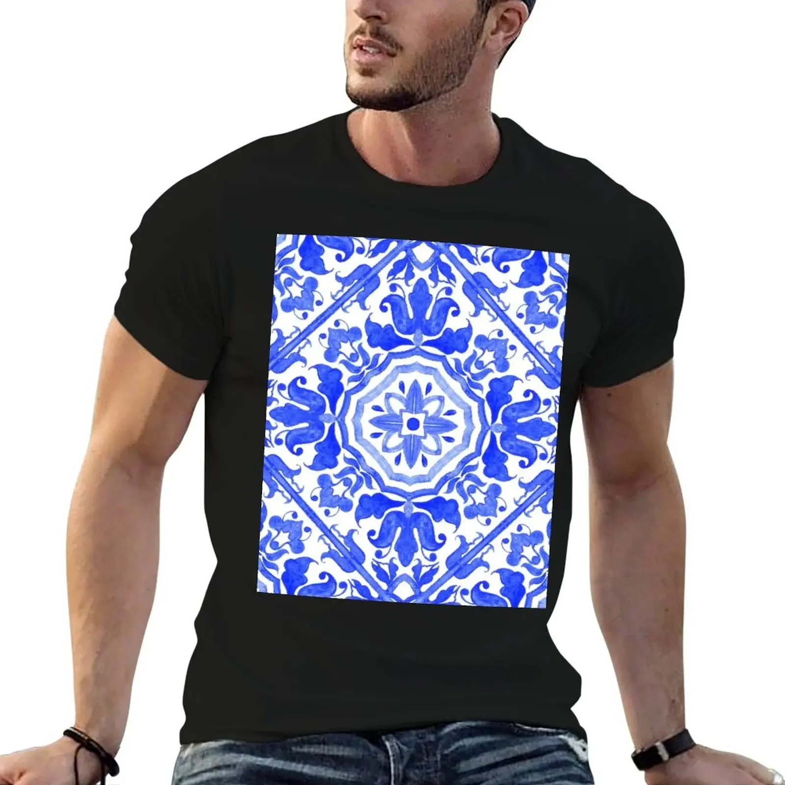 

Portuguese azulejo tiles. T-Shirt animal prinfor boys oversized graphic tee mens graphic t-shirts anime