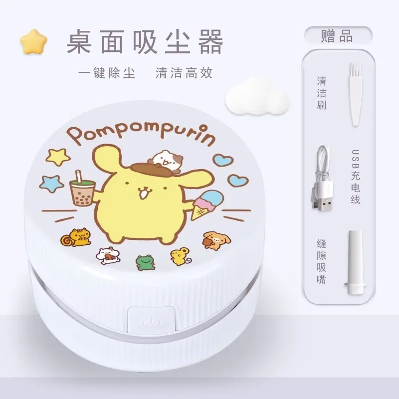 Sanrio Kawaii Cinnamoroll Desktop Vacuum Cleaner Anime Hello Kitty Student Desk Pen Dust Cleaner Compact Household Cleaning Tool