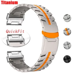 26mm Titanium Metal Strap For Garmin watch Fenix 8/5X/5XPlus/6X/6XPro/7x QuickFit Metal Bracelet Watch 3HR Tactix Epix Gen2 Band