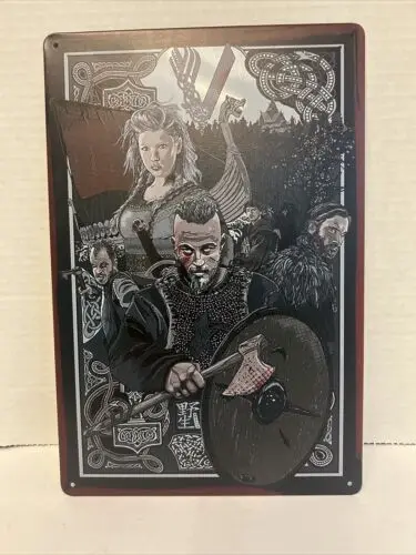 Nova Placa de Alumínio e Estanho Viking: Poster do Rei Ragnar Lothbrok e Loki - Discovery Channel