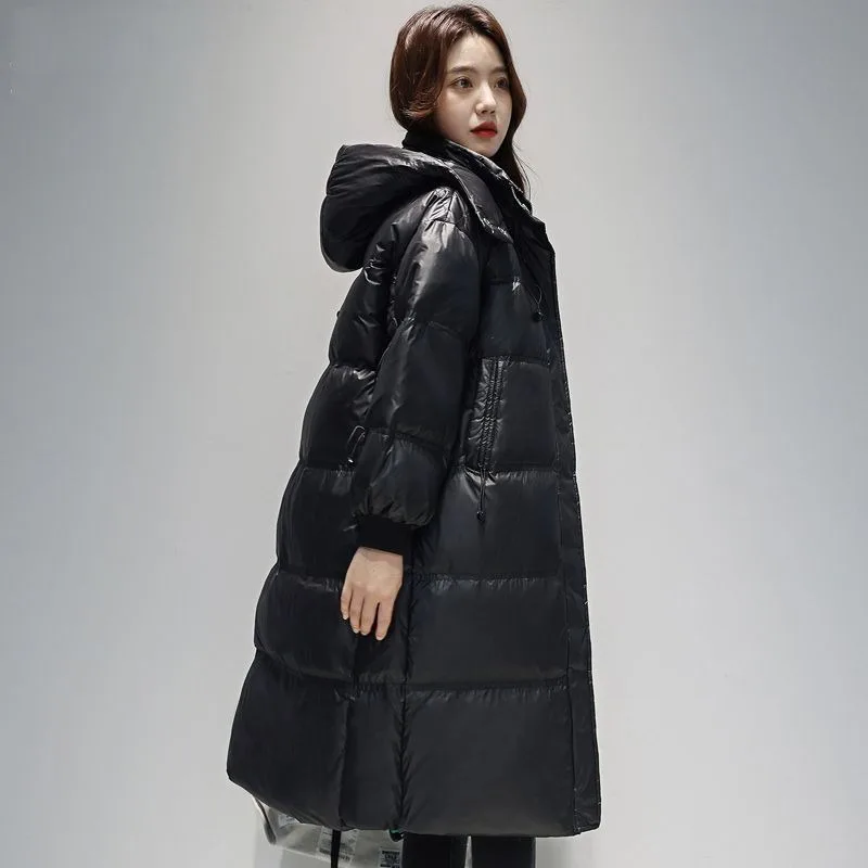 

New Women's Cotton Clothes Popular Winter Warm Long Down Cotton Jacket Female Korean Cold Detachable Hooded Parker Padded Jacket