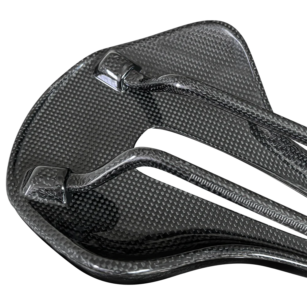 BALUGOE Leichter Carbonfaser-Sattel mit Vakuum-Leder-Oberfläche, Pneumatischer Rennrad- und Mountainbike-Sattel, Fahrradkissen, Fahrradteile – Detail 10