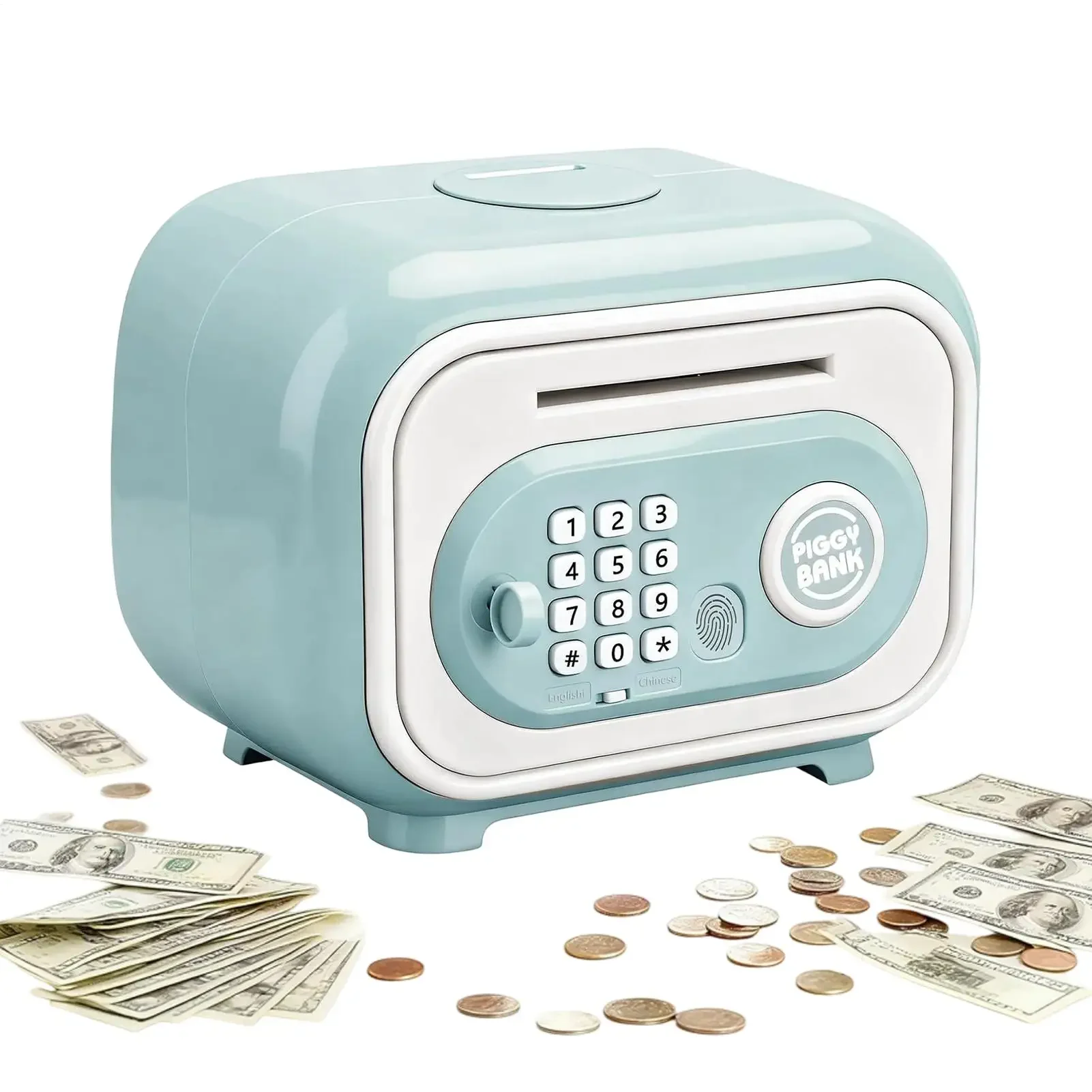 Kids Piggy Bank Fingerprint Password Electronic Savings Box Cash Coin Safe Box Toy Electric Bank For Counting Savings Ages 3-12 - view 4