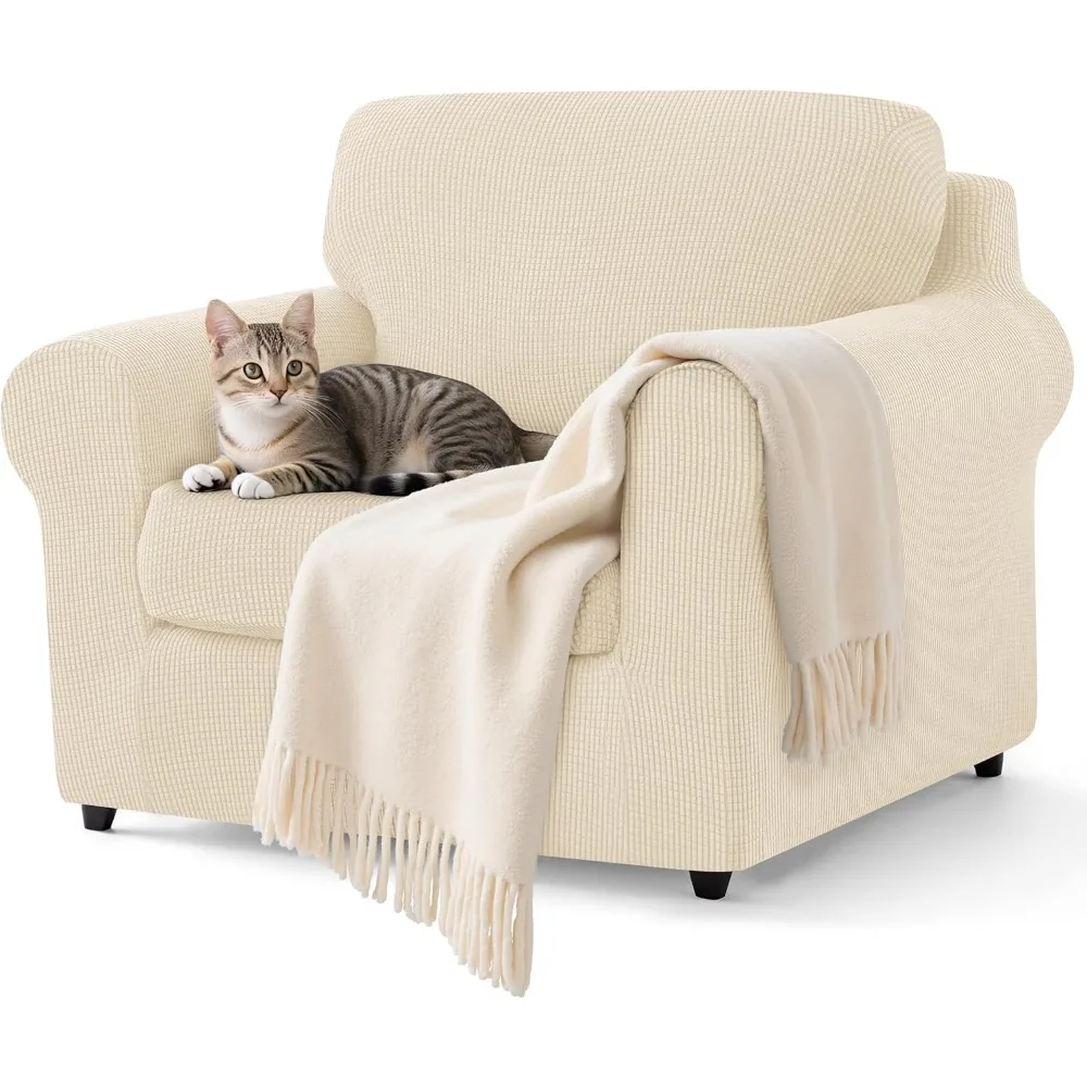 

3-Piece Stretch Sofa Slipcover Set with Cushion Covers for Overstuffed Couches - Furniture Protection Collection