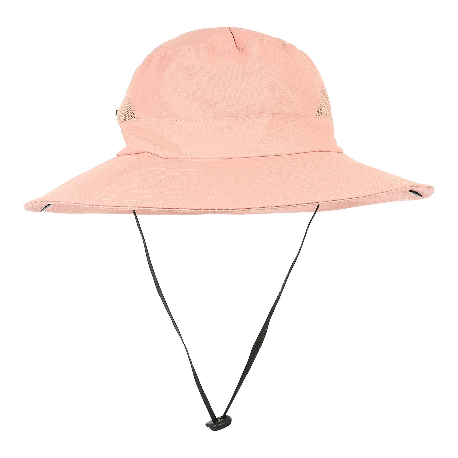 

Breathable Outdoor Sunshade Hat Adjustable Drawstring One Size Fits Most Wide Brim Mesh Design Summer Camping Fishing Bucket Hat