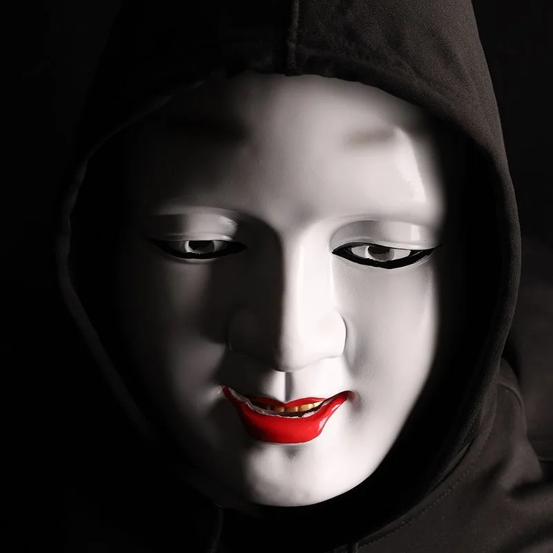 قناع NOH الياباني PVC الكلاسيكي كابوكي نوه قناع تنكري لحفلة الهالوين قناع برجنا الياباني وجه الدراما