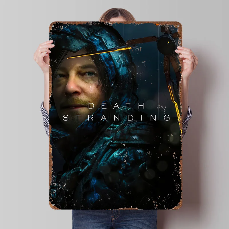 Death Stranding: Sam Porter Bridges Portrait Metal Poster Customized Wall Art Retro Vintage Tinplate Signs for Man Cave House