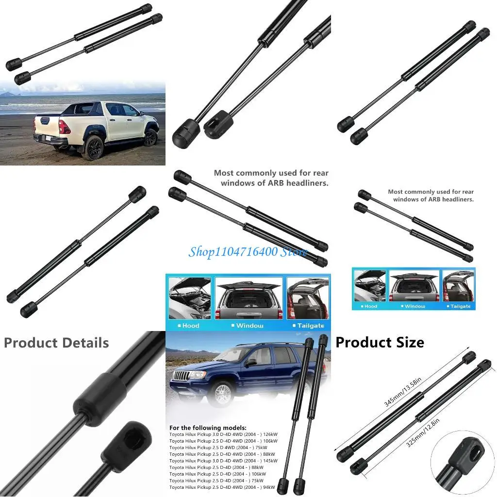 

y1gd 160N Gas Struts Stainless Steel Gas Strut Lift Support 12.8inch Gas Props Spring Struts for Pickup ARB Canopy