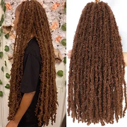 18 24 36 Inch Vlinder Locs Gehaakt Haar Distressed Locs Gehaakte Vlechten Rommelige Faux Locs Vlechten Hair Extensions Voor Vrouwen