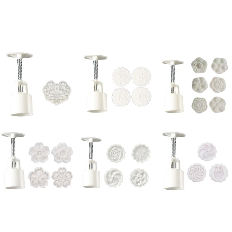

Kitchen Supplies Various Shapes Mooncake Moulds Multi-Purpose Reusable Stamps