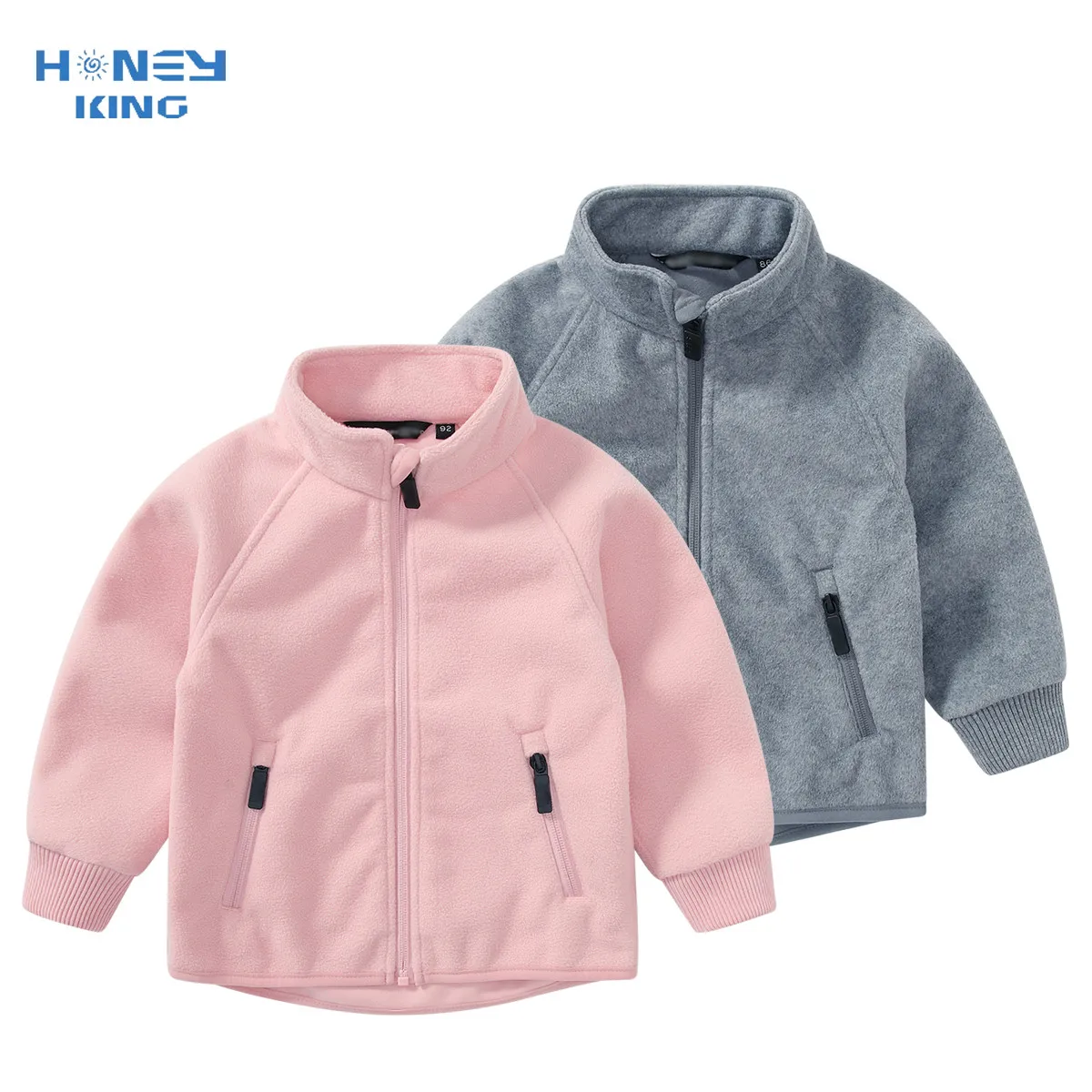 

HONEYKING Girls Boys Coats Spring Wind Fleece Warm Children's Wear Kids Polar Fleece Outerwear Breathable Windproof Jackets