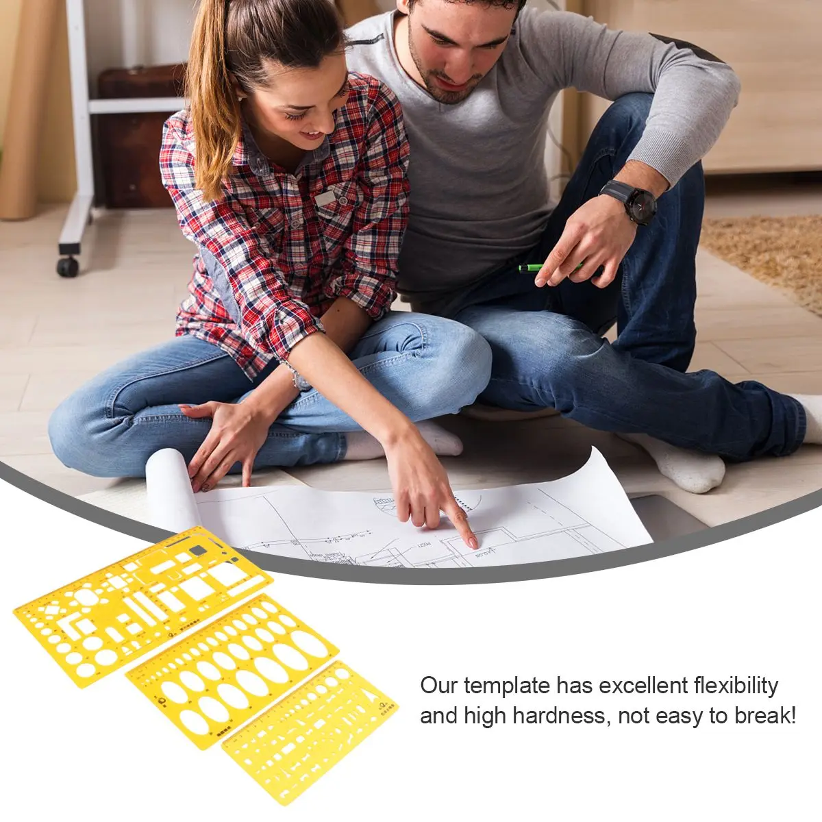 Design Aid Tool Measuring Professional Drawing Ruler Ellipse Drafting Template Student Shape Stencils for Drawing