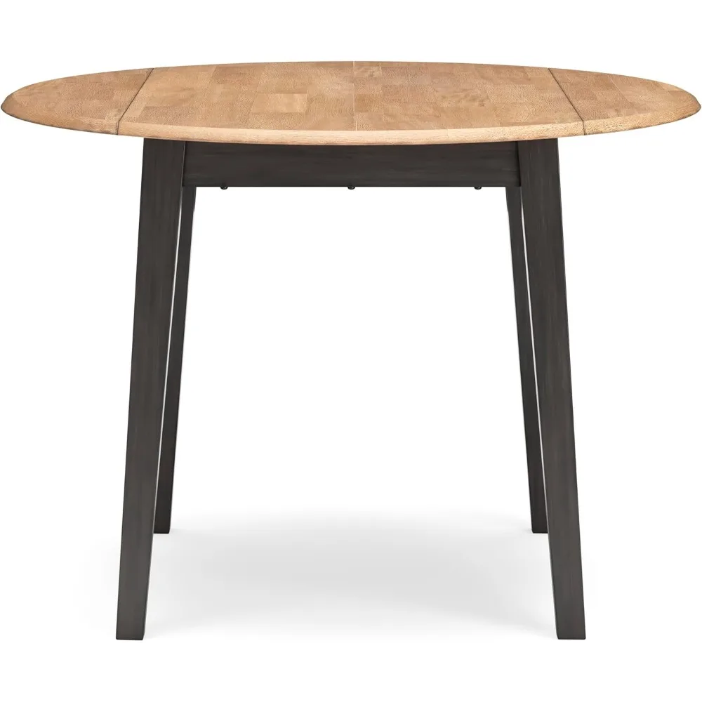Design by Ashley Gesthaven Contemporary Dining Drop Leaf Table with 4 Legs, Light Brown & Dark Brown