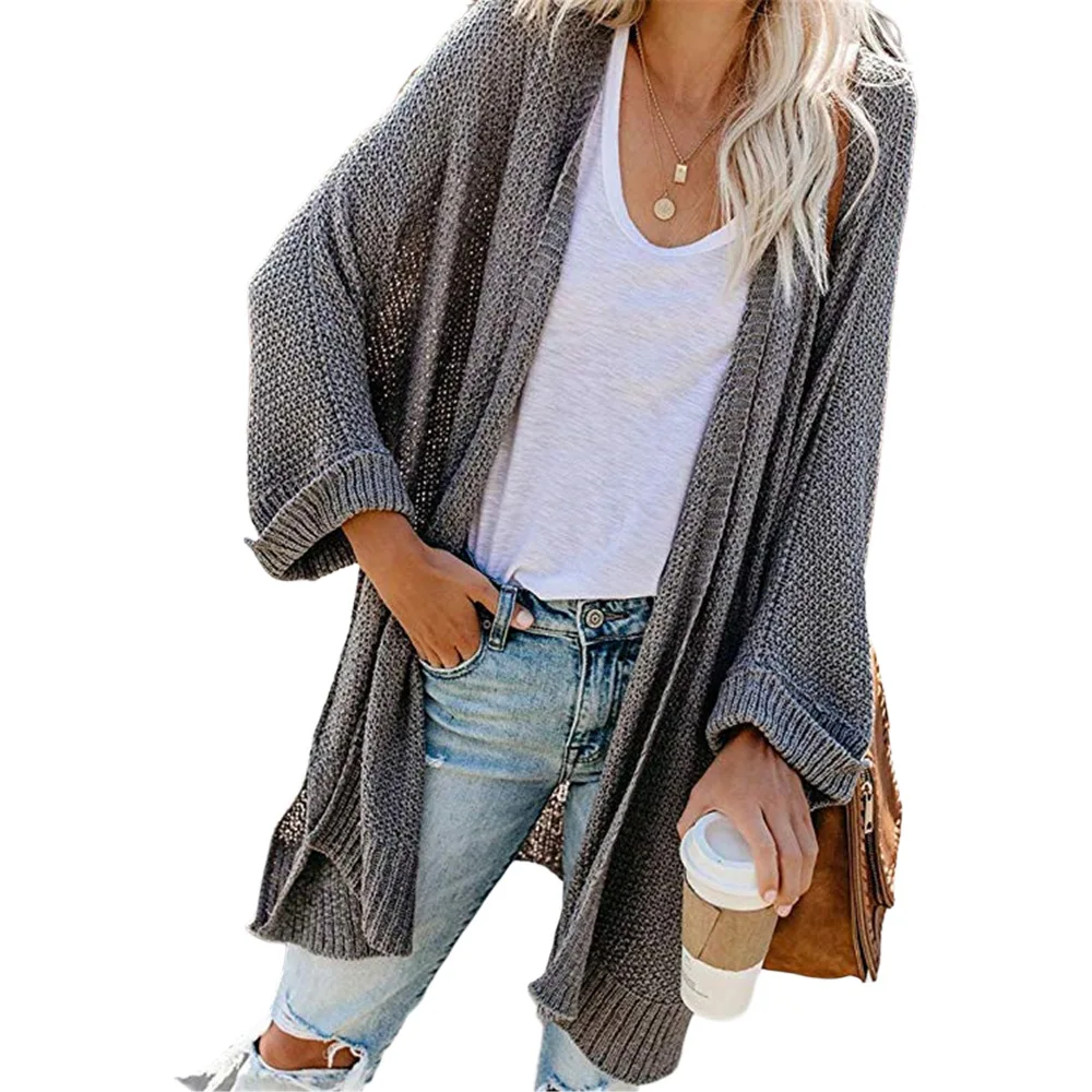 

Новый roupas femininas elegantes зимний кардиган вязаный свитер пальто средней длины женское универсальное однотонное офисное пальто для поездок на работу