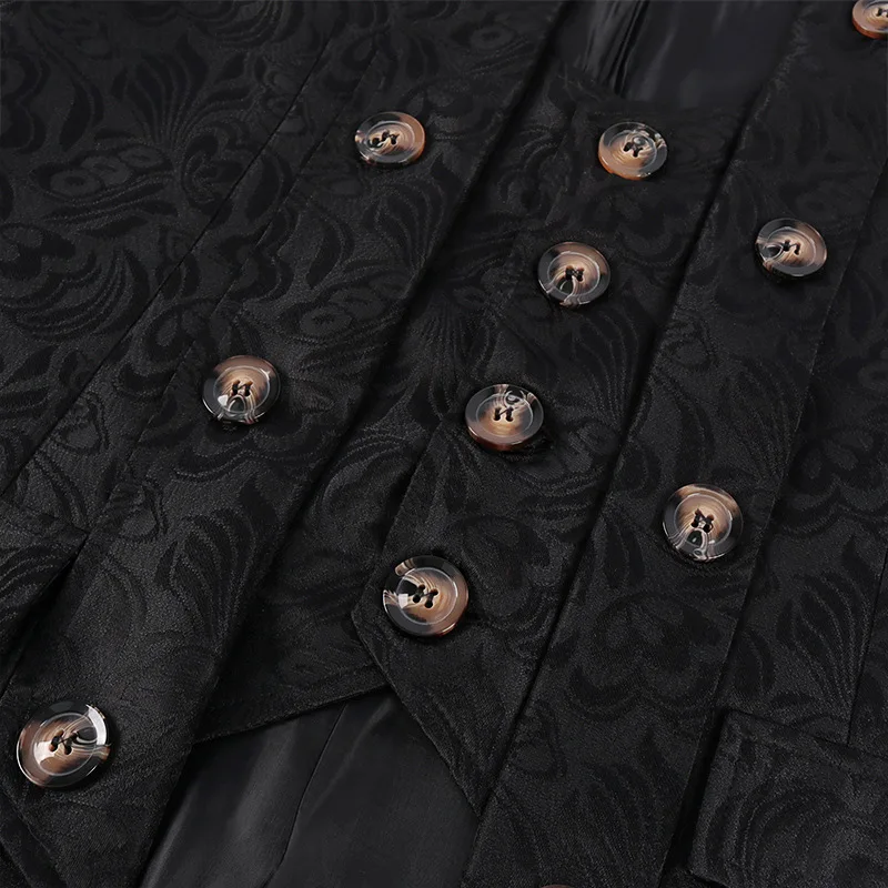 Men Victoria Edwardian Steampunk Trench Coat Frock Outwear Vintage Prince Overcoat Medieval Renaissance Jacket Cosplay Costume view 4