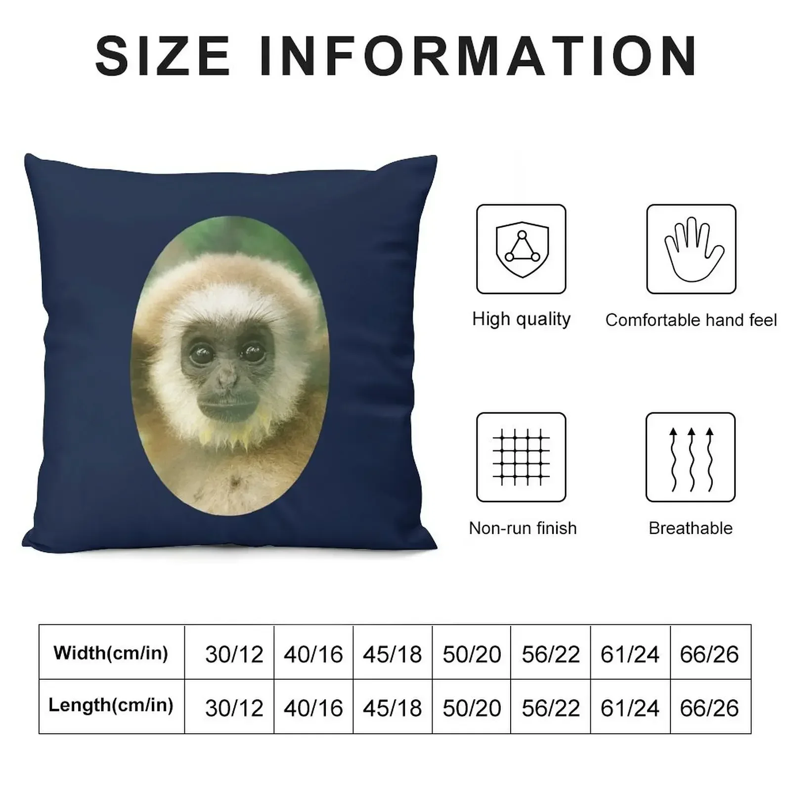 Baby White-handed Gibbon portrait Throw Pillow Sofa Cushion Cover Rectangular Cushion Cover pillow