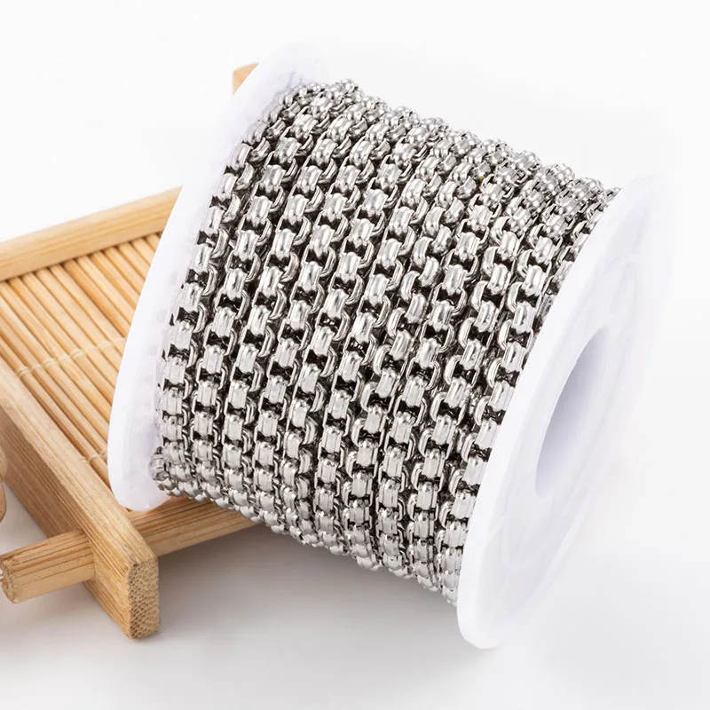 1Meter Stainless Steel Charm Fashion Box Chain For DIY Punk Jewelry Making Necklace Bracelet Accessories  materials Wholesale