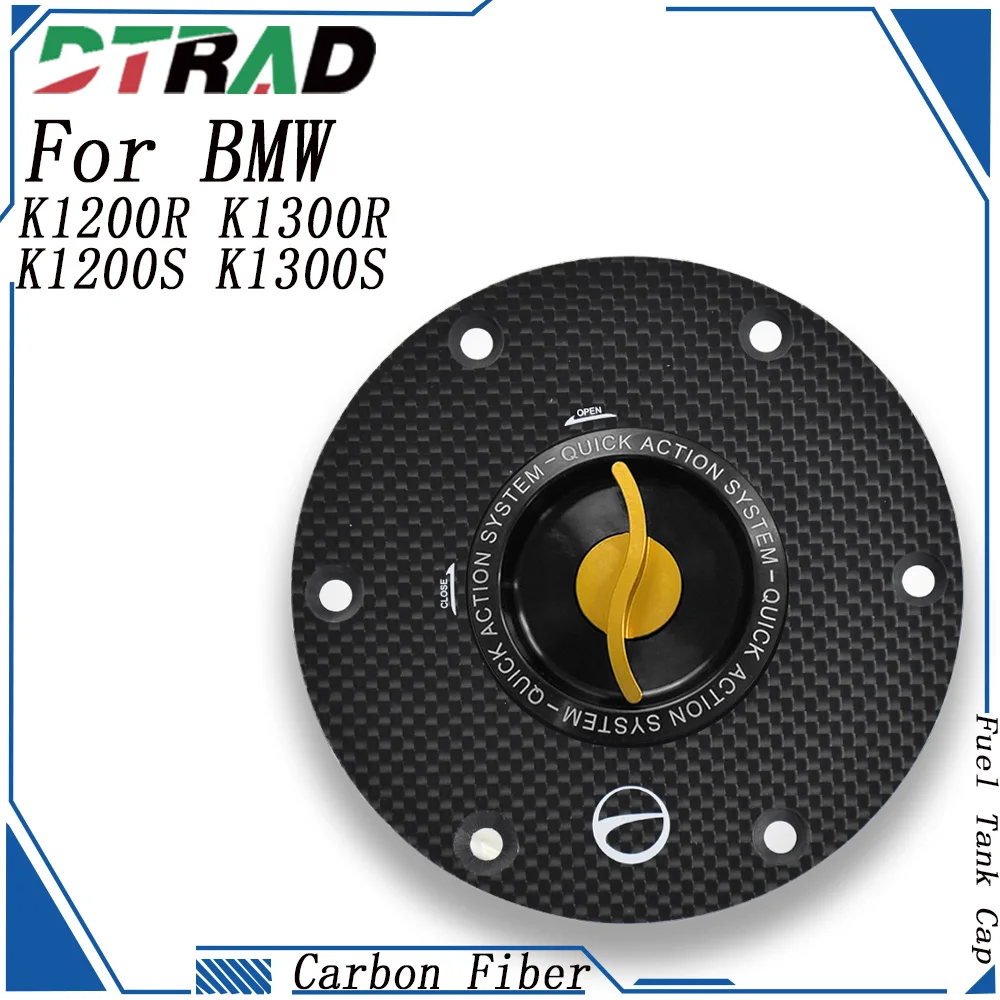 

For BMW K1200R Sport K1300R K1200S K1300S 2007-2015 Carbon Fiber Keyless Fuel Tank Cap Motorcycle Gas Oil Plug Quick Action Cap