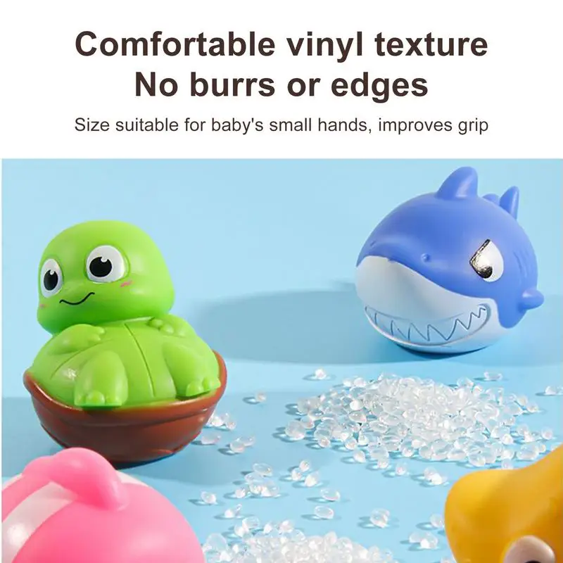 Babybadje Speelgoed Oplichten Gloeiend Zeedier Bad Speelgoed Kleurrijke Lichten 6X Interactief Voorschools Leren Babyshower Spelletjes Voor