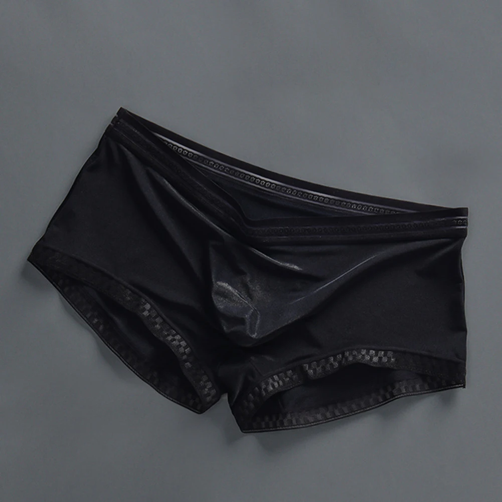 ملابس داخلية جيدة التهوية للرجال ملابس داخلية من الحرير الجليدي ملابس صالة ملابس نوم مقاس XL تصميم مريح بدون خياطة نمط مثير #1