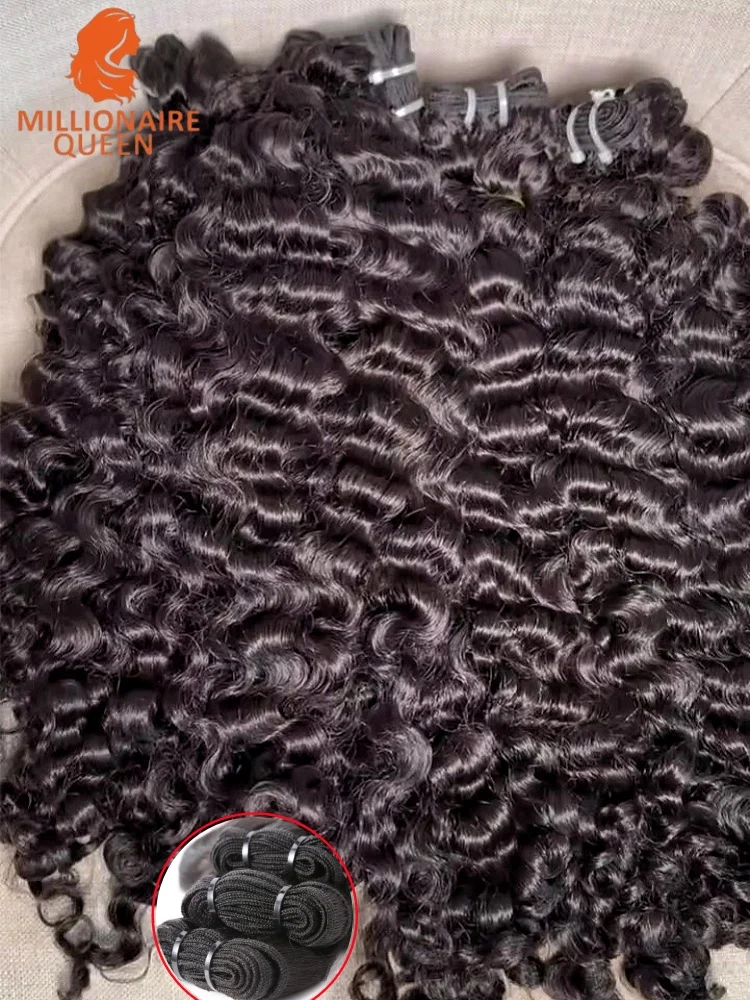 Burmese Curly Bundle Millionaire Queen 3C4A Double Weft Sew In Quick Weave Unprocessed Weave Bundle Best Choice Virgin Extension