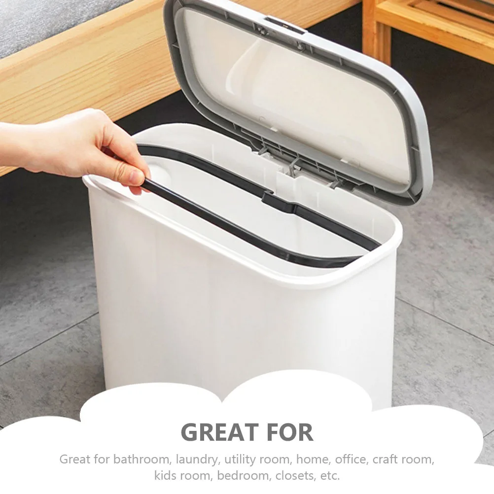 

Thick Oval Trash Can with Foot Pedal Plastic Household Waste Bin for Bathroom Kitchen Utility Small Trash Can with Lid