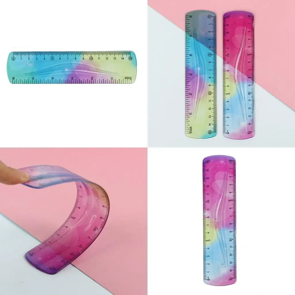 

E8BD Soft Ruler 15cm Bendable Shatterproof for Crafting Sewing Various Measurements