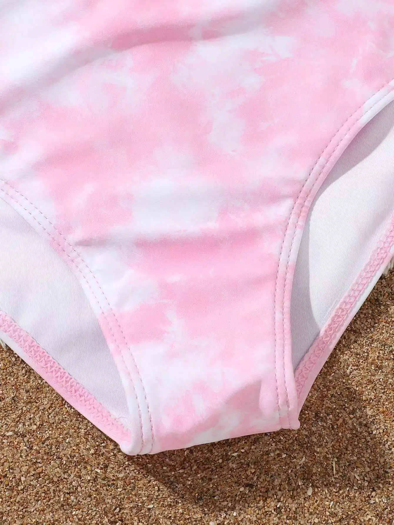 Girls Ruffle High Waist Bikini Two Pieces Swimsuit for Kids Children\'s Swimwear 7-12 Years Teenager Bathing Suit Beachwear Pink