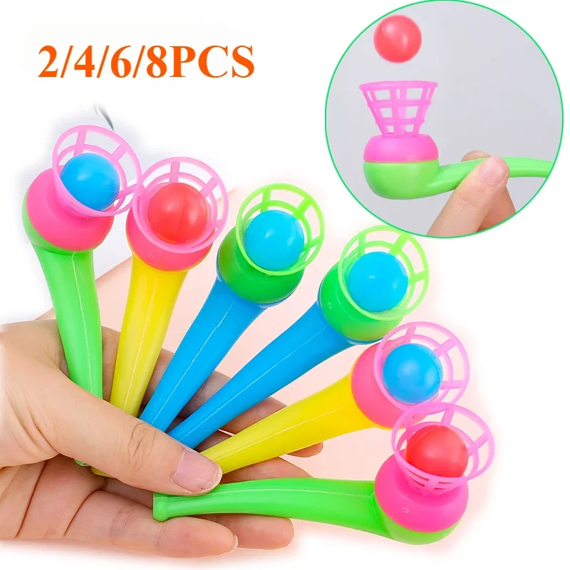 2/4/6Pcs Plastic Pipe Blowing Ball Toys for Kids Outdoor Sports Games Balance Training Learning Toys Children Funny Gifts