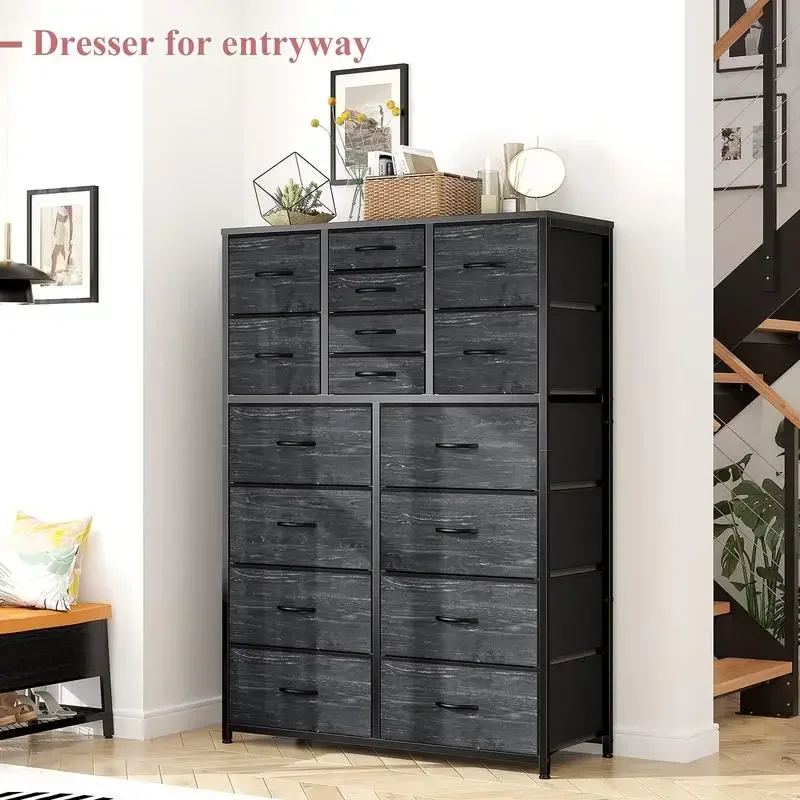 RaybeeFurniture Dresser, Dresser for Bedroom with 15/16 Drawers, Tall Dressers & Chests of Drawers with Wood Top