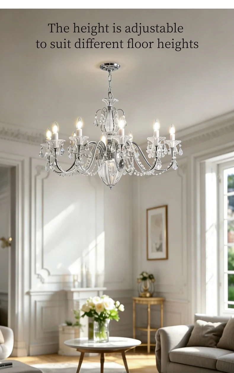 French Chandelier Europe Villa Candle E14 Pendant