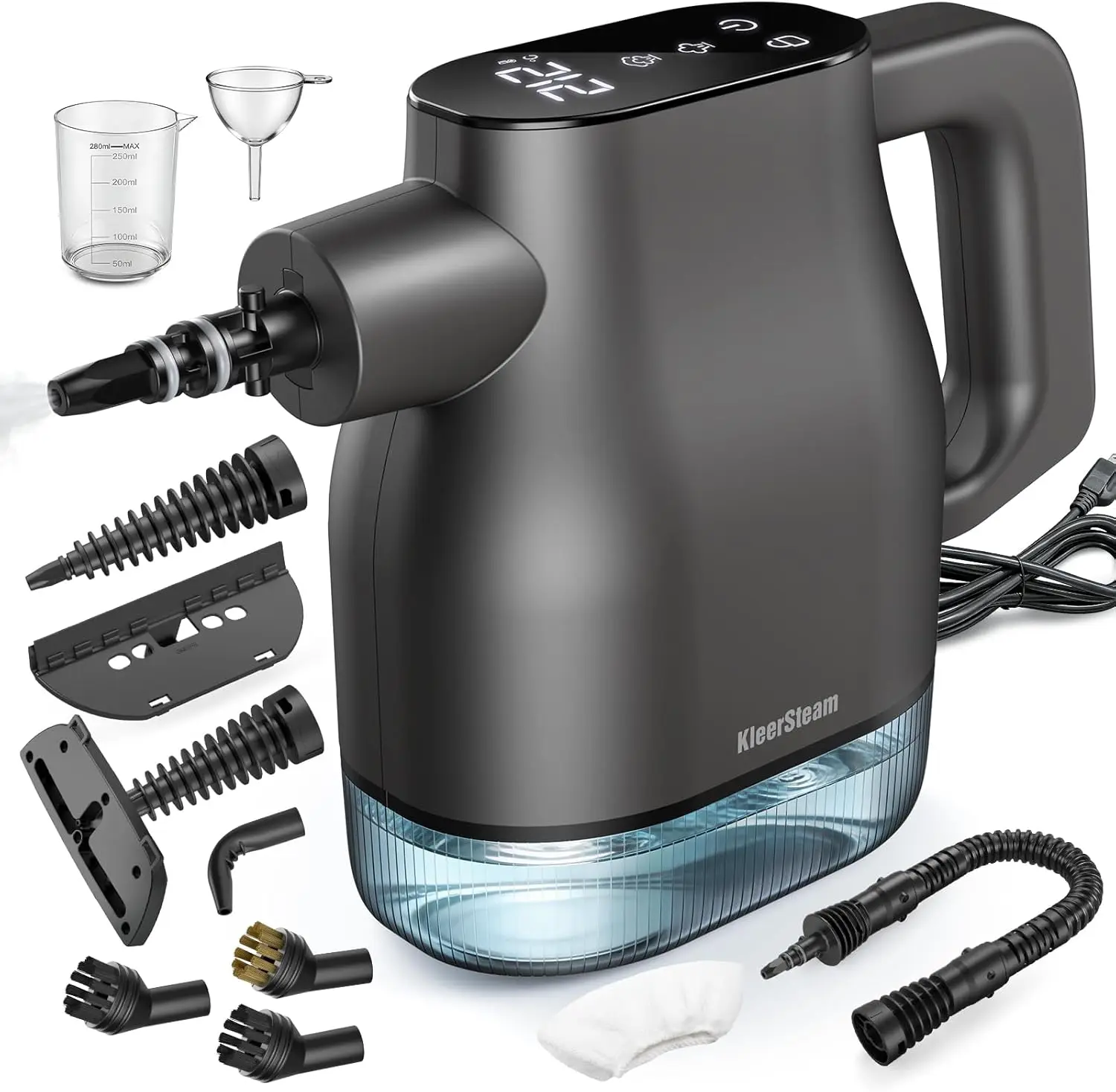 Handheld Steam Cleaner with Touchscreen, 3s Fast Heating, 1350W High Temp for Home Kitchen Car