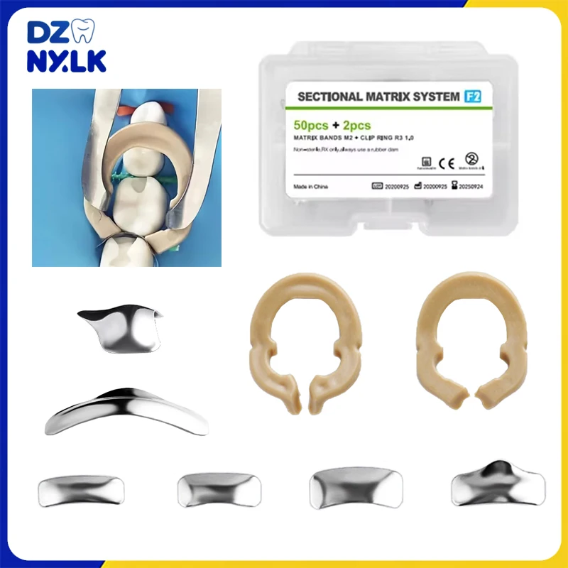 

Dental Matrix Bands Sectional Contoured Metal Matrices System Resin Clamping Ring Metal Matrices Seperating Ring Dental Material