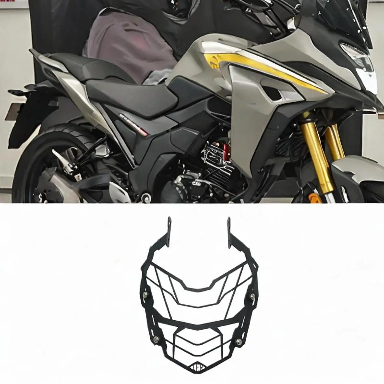 

Motorcycle Headlight Grill Guard Iron Light Cover Decor Replacement Unique
