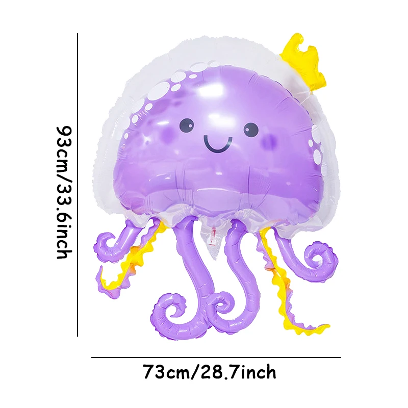 1pc Double-layer Jellyfish Balloon Ocean Theme Baby Kids Birthday Party Decorate 3D Floating Aluminum Film Balloons