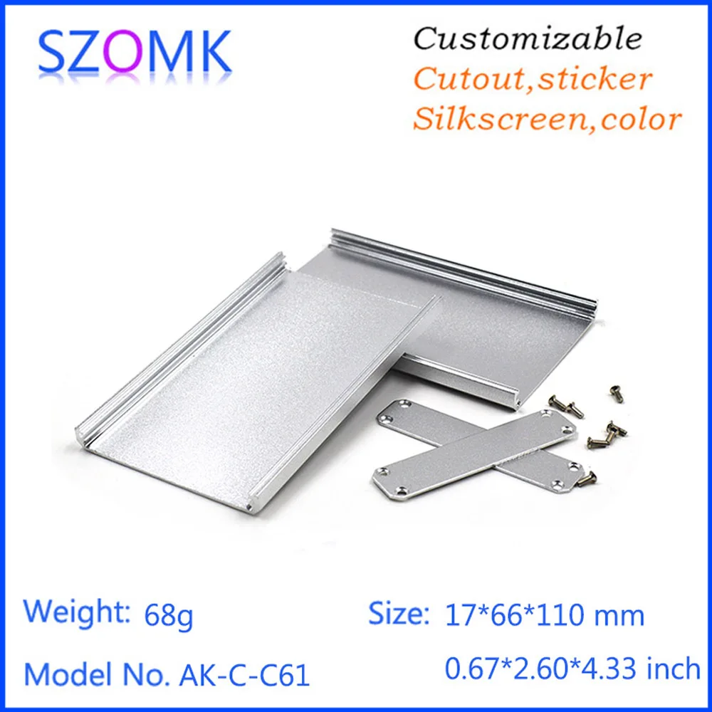 4Pieces extruded aluminum enclosures project case housing 17*66*110mm electronic aluminium box