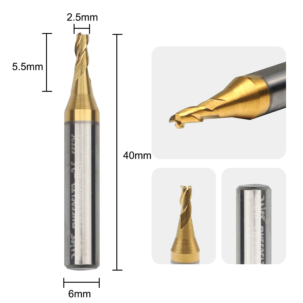 Carbide End Mills Cutting Tool For CNC Maching Alloy Coating Flat Metal Cutter 1.5/2.0/2.5 Flutes Tungsten Steel Milling Cutter