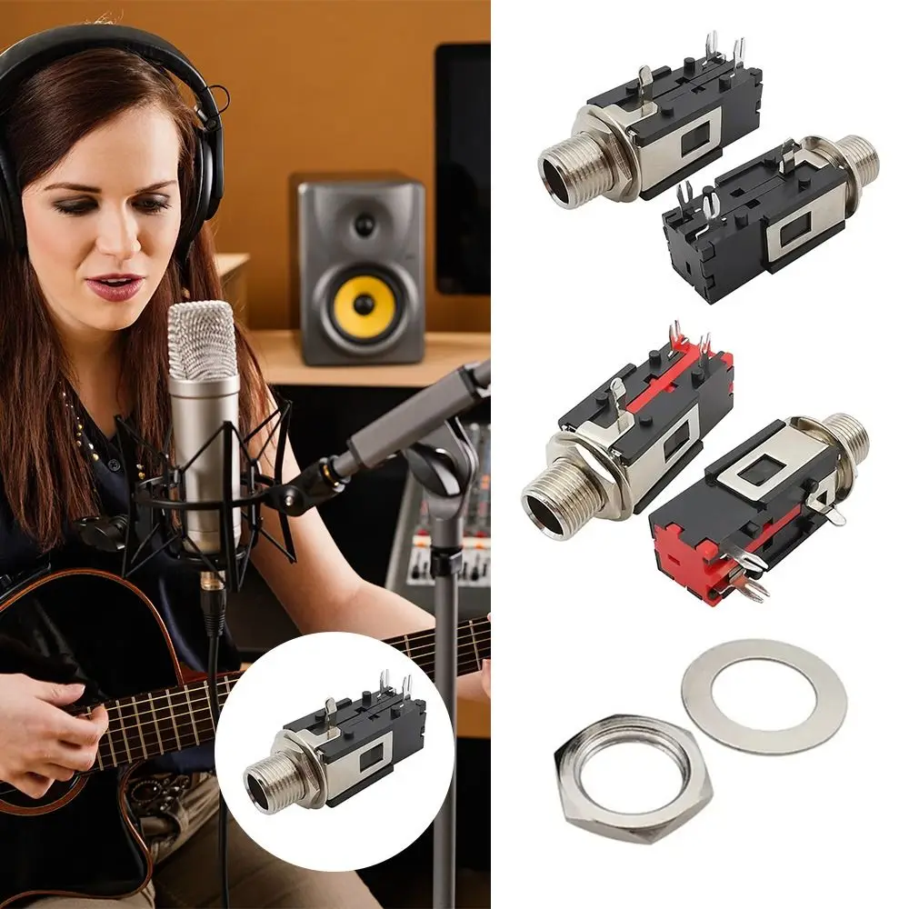 Earphone Jack Socket 6.35mm Headphone Socket Mono/Stereo 6.35 1/4 inch Phone Audio Connector Guitar Audio Microphone Socket