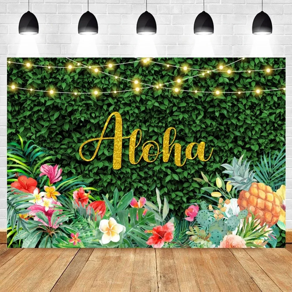 Sommer Strand Hawaiian Fotografie Hintergrund Meer Tropical Hawaiian Aloha Luau Flamingo Baby Geburtstag Party Foto Hintergrund