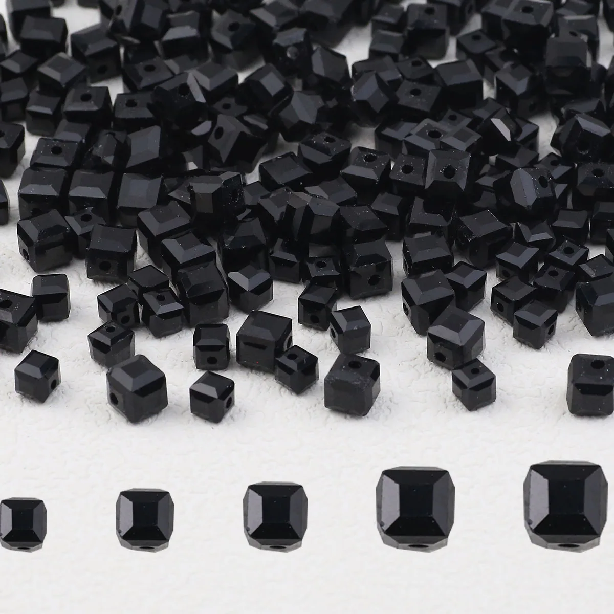 2/3/4/6/7mm Black Square Austrian Crystal Glass Spacer Loose Beads For Jewelry Making Bracelet Earrings Pendant DIY Accessories