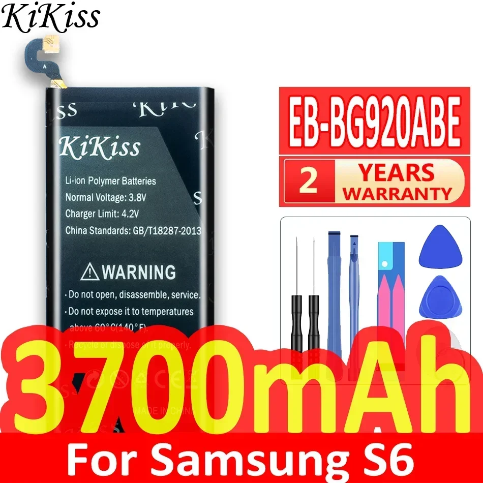 KiKiss EB-BG920ABE 3700mAh Battery For SAMSUNG Galaxy S6 G9200 G9208 G9209 G920F G920 G920V/T/F/A/I + Tools