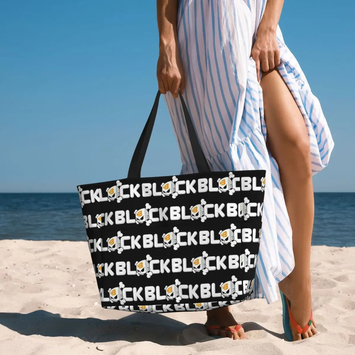 Ken Block Acrylic Skull Beach Tote Bag Sport Gym Yoga Duffle Large Tote Bag Women Travel Bag Fitness bag