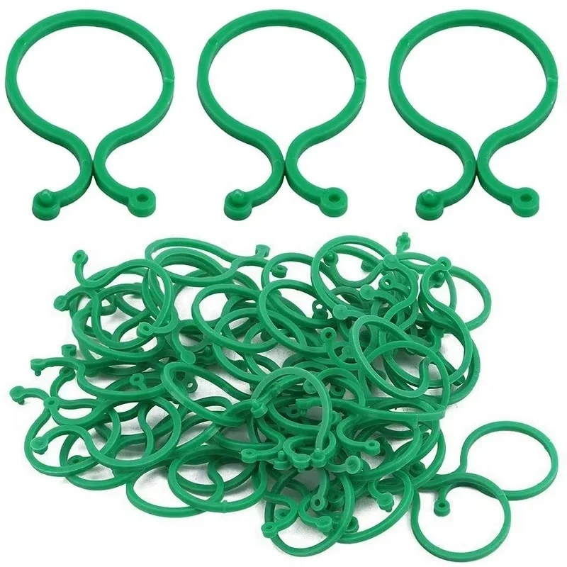 50-250Pcs Plastic Garden Vine Strapping Clips Tie Plant Bundled Buckle Ring Garden Tomato Grapevine Hook Plants Support Tool