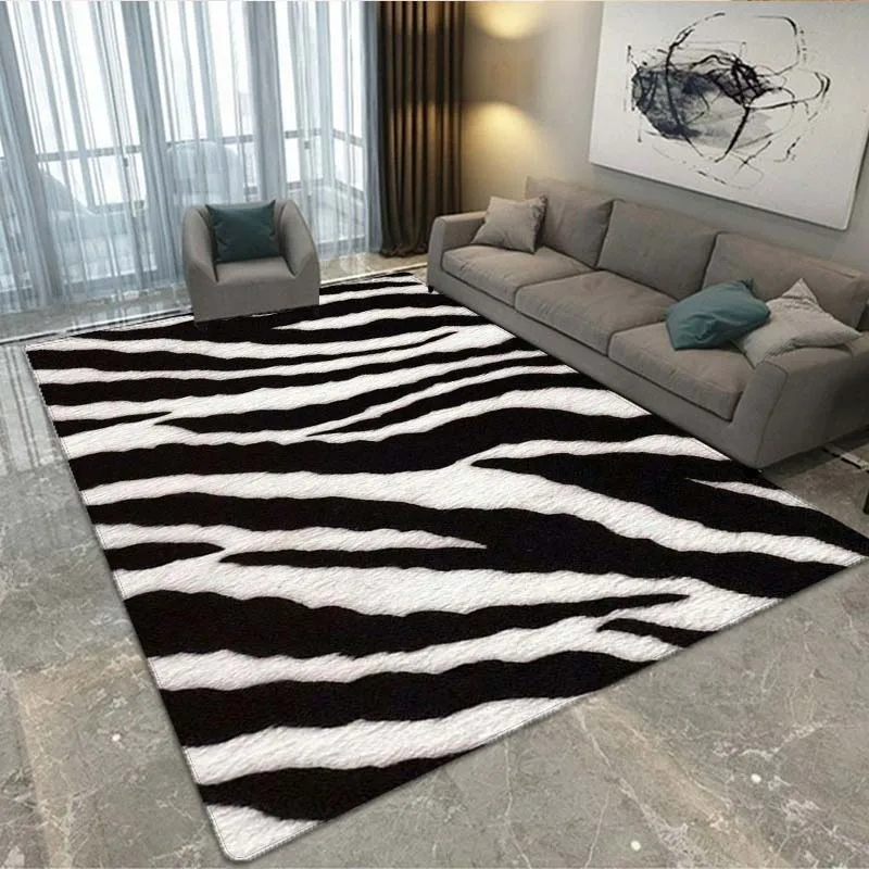 Colorful Zebra Pattern Area Rug,Carpet Rug for Living Room Bedroom Sofa Office Doormat Decoration, Kids Non-slip Floor Mat