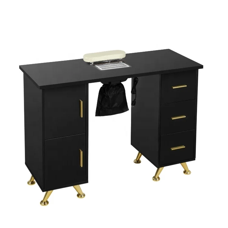

Black Nail Makeup Desk with Drawers Manicure Table for Nail Tech Resistant Beauty Salon Desk Nail Art Equipment