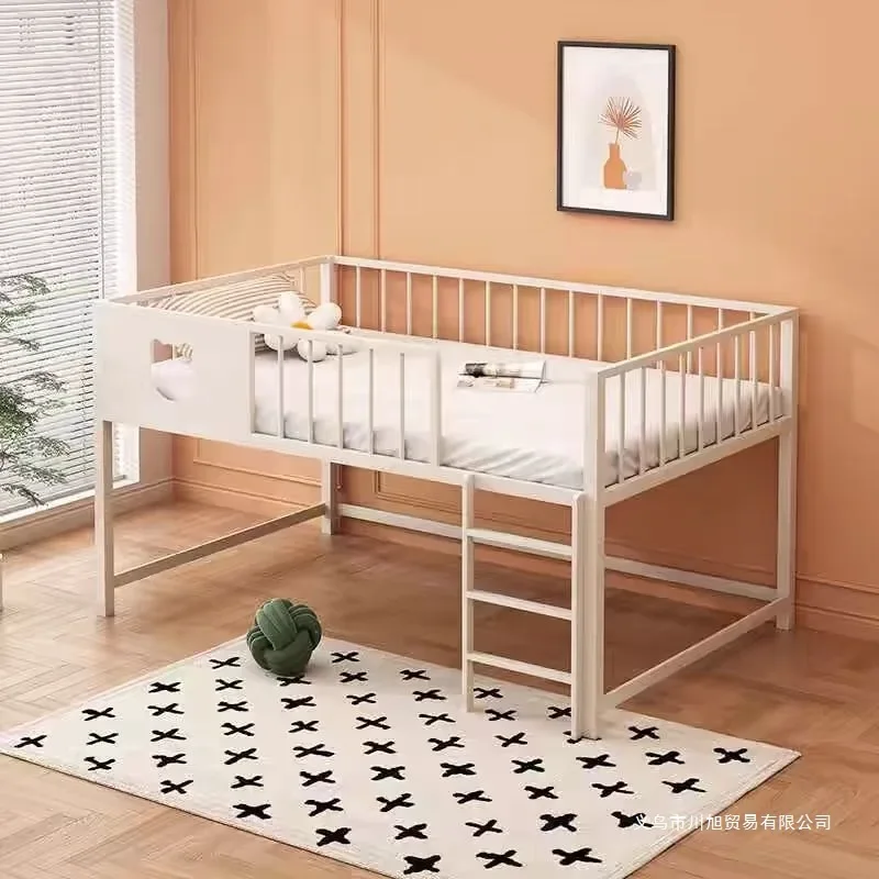 Multifunctional wrought iron children's half-height  Single children's Children's bed Boys and girls  Small