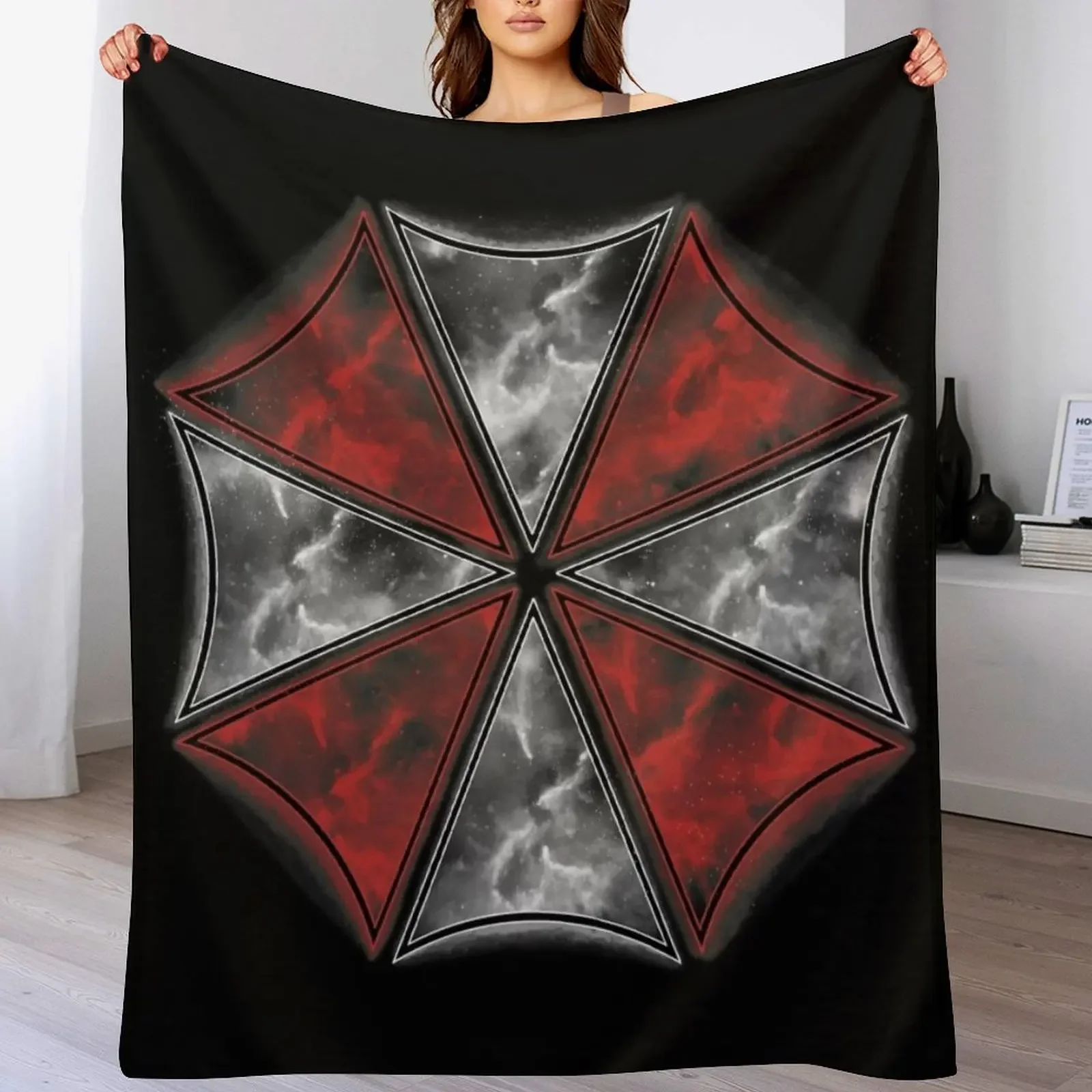 Smoke Umbrella Throw Blanket Soft Sherpa Fleece Warm Blanket for Winter