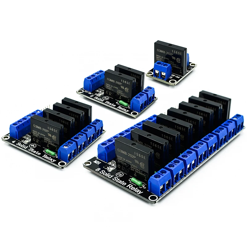 Relais 5V 1 2 4 8 canaux pour OMRON SSR, Module de relais à semi-conducteurs de haut et bas niveau 250V 2A pour Arduino