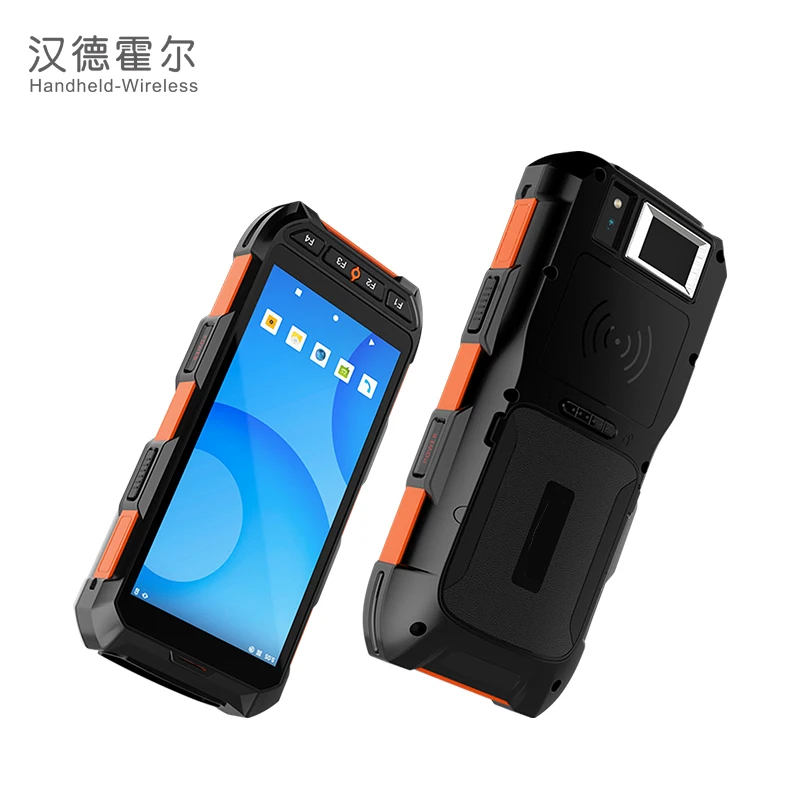 Android 13 5.5 Inch Biometric Security Handheld Computer Devices Fingerprint Reader with 13.56mhz Rfid/1D 2D Barcode Scanner
